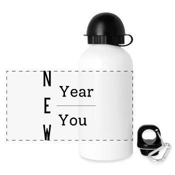 New Year New You, gift item, positive mindset - Panoramic Thermal Bottle with Lid 500 ml - white - Front