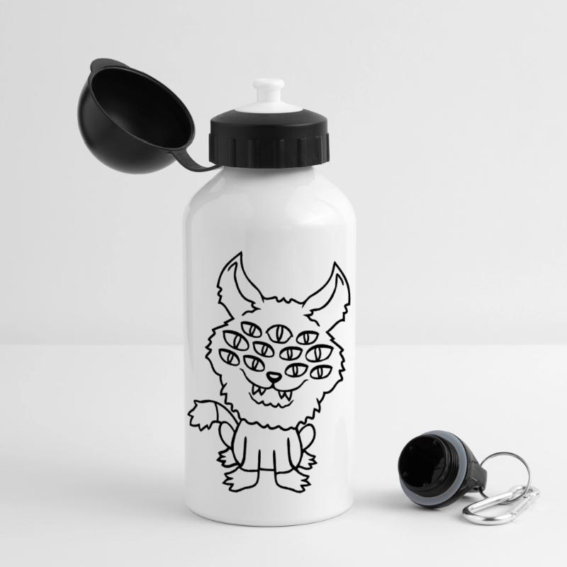 Cat Demon Many Eyes Devil Hell Evil Monster Panoramic Thermal Bottle with Lid 500 ml