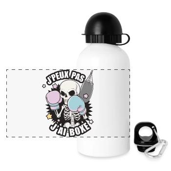 Je peux pas j'ai boxe - Gourde panoramique avec couvercle 500 ml - blanc - Devant