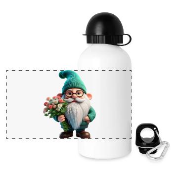 Gartenzwerg Valentinstag - Panorama Trinkflasche mit Deckel 500 ml - Weiß - Vorne