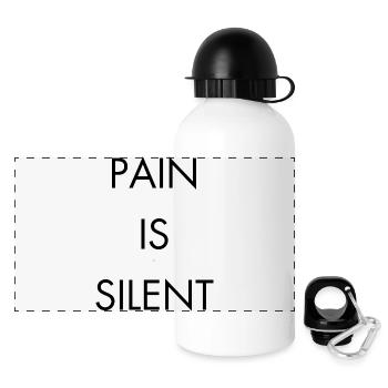 PAIN IS SILENT Futura - Panoramic Thermal Bottle with Lid 500 ml - white - Front