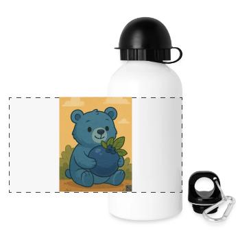 Blaubäre – Fruchtig. Flauschig. Fantastisch - Panorama Trinkflasche mit Deckel 500 ml - Weiß - Vorne