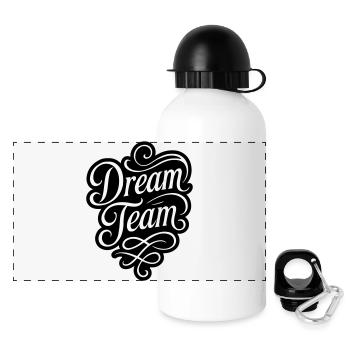 Dream Team - Panorama Trinkflasche mit Deckel 500 ml - Weiß - Vorne