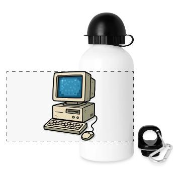 Informatique Old School - Gourde panoramique avec couvercle 500 ml - blanc - Devant