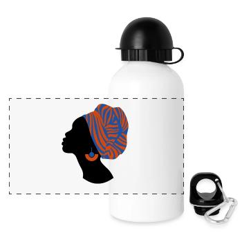 Femme Africaine Design Traditionnel Afrique - Gourde panoramique avec couvercle 500 ml - blanc - Devant