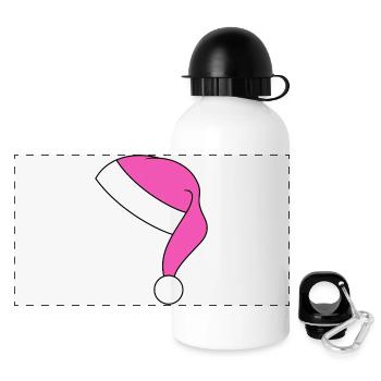 Weihnachtsmütze - Panorama Trinkflasche mit Deckel 500 ml - Weiß - Vorne