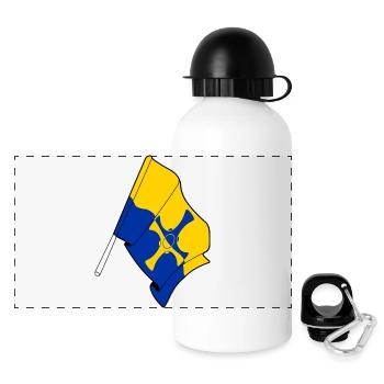 Drapeau de Durham - Gourde panoramique avec couvercle 500 ml - blanc - Devant