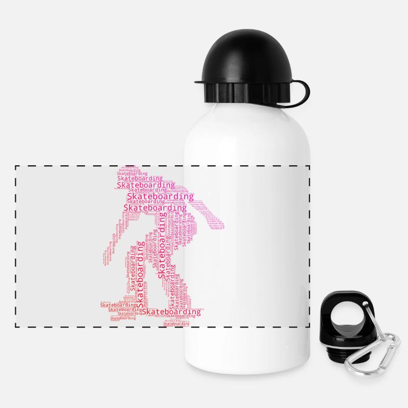 Clear skateboarding motif for every day - Panoramic Thermal Bottle with Lid 500 ml - white
