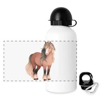 Pferd - Panorama Trinkflasche mit Deckel 500 ml - Weiß - Vorne