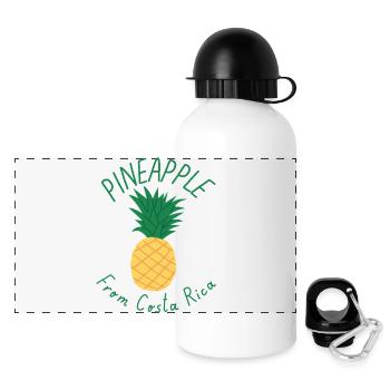Chemise ananas Costa Rica Été tropical - Gourde panoramique avec couvercle 500 ml - blanc - Devant