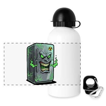 Grim Fridge: Green Ghosts - Panoramic Thermal Bottle with Lid 500 ml - white - Front