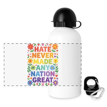 LGBTQ Pride Month/Hate Never Made Any Nation Great - Panoramic Thermal Bottle with Lid 500 ml - white - Front