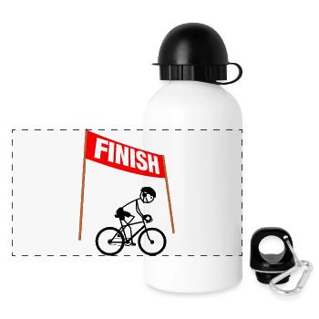 Young Cycling Finisher - Panoramic Thermal Bottle with Lid 500 ml - white - Front