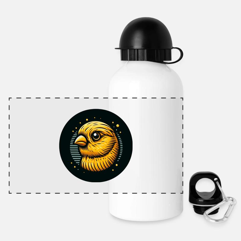 Comic Canary Bird Yellow - Panoramic Thermal Bottle with Lid 500 ml - white
