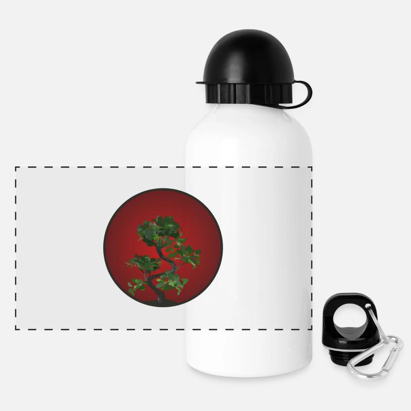 Bonsai - Panorama Trinkflasche mit Deckel 500 ml - Weiß