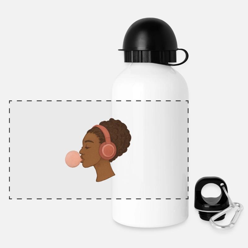 Musique - Gourde panoramique avec couvercle 500 ml - blanc