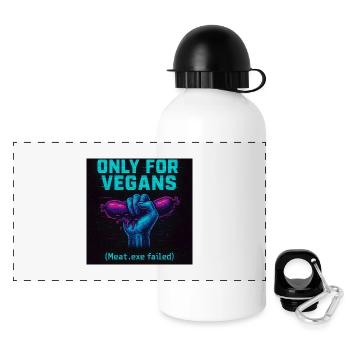 Only for vegans - Panoramic Thermal Bottle with Lid 500 ml - white - Front