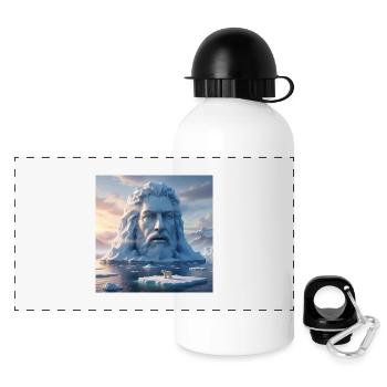 Face glaciaire de la glace - Gourde panoramique avec couvercle 500 ml - blanc - Devant