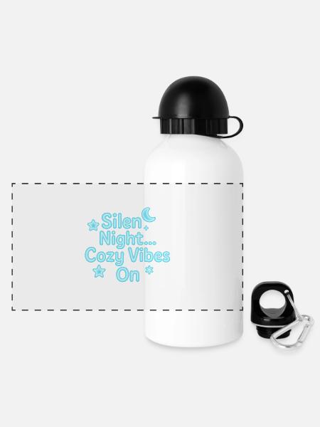 Silen Night Neon Cozy Vibes - Panorama Trinkflasche mit Deckel 500 ml - Weiß