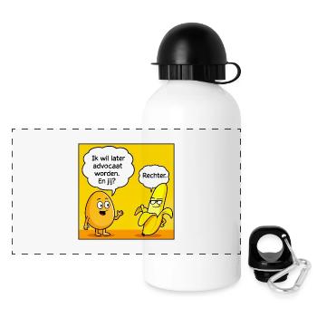 Lawyer and Judge Comedy - Panoramic Thermal Bottle with Lid 500 ml - white - Front