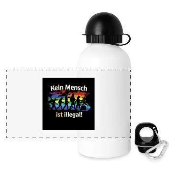 Personne n’est illégal - Gourde panoramique avec couvercle 500 ml - blanc - Devant