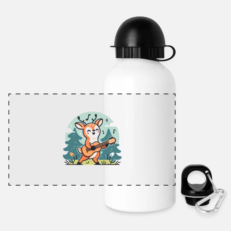 Guitare Waldhirscheh - Gourde panoramique avec couvercle 500 ml - blanc