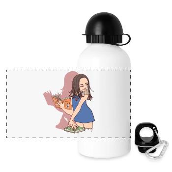 Emma Studenten - Panorama Trinkflasche mit Deckel 500 ml - Weiß - Vorne