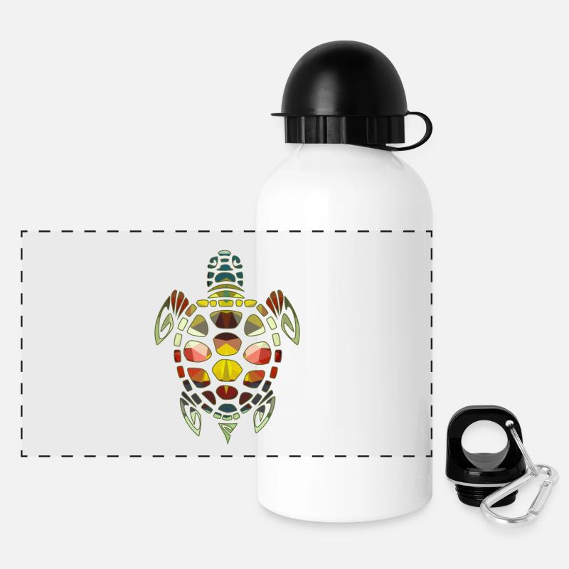 Turtle Geometric - Panoramic Thermal Bottle with Lid 500 ml - white