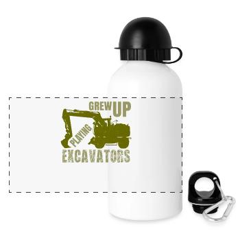 excavator - Panorama Trinkflasche mit Deckel 500 ml - Weiß - Vorne