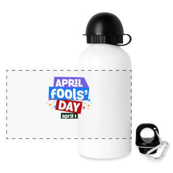 April Fools Day T-Shirt - National Prank Day April - Panoramic Thermal Bottle with Lid 500 ml - white - Front