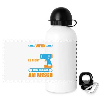 FRANZ Name Geschenk Reparatur reparieren - Panorama Trinkflasche mit Deckel 500 ml - Weiß - Vorne