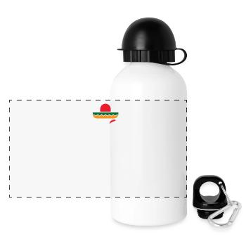 Sombrero Moustache Flamant Rose Funny Cinco De Mayo - Gourde panoramique avec couvercle 500 ml - blanc - Devant