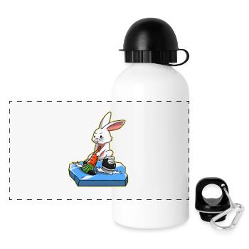 Ich liebe Hockey Eishockey Frohe Ostern Geschenk - Panorama Trinkflasche mit Deckel 500 ml - Weiß - Vorne
