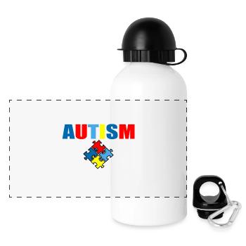 Proud autism dad - Panoramic Thermal Bottle with Lid 500 ml - white - Front