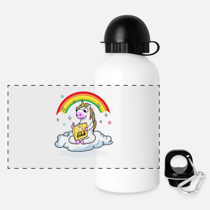 Learning Dabbing Unicorn Dab Dance Unicorn Dab - Panoramic Thermal Bottle with Lid 500 ml - white