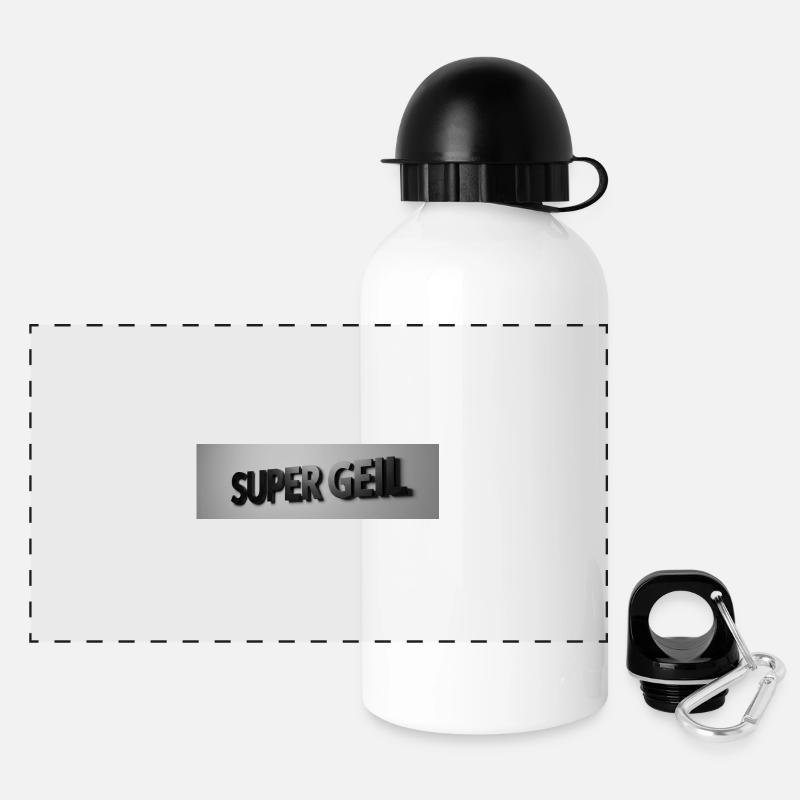 Super Geil 3D Font - Panoramic Thermal Bottle with Lid 500 ml - white