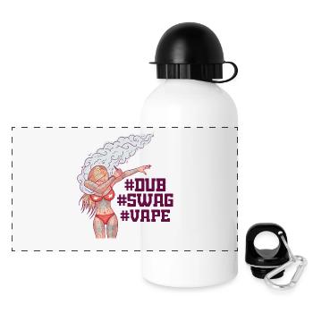 Vape - Mädchen macht den DUBmove - Panorama Trinkflasche mit Deckel 500 ml - Weiß - Vorne