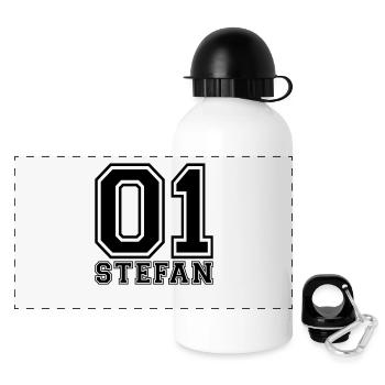 Stefan - Name - Panoramic Thermal Bottle with Lid 500 ml - white - Front