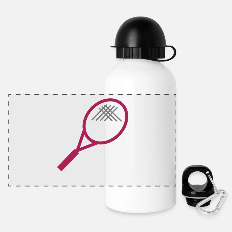 Tennis - Panorama Trinkflasche mit Deckel 500 ml - Weiß