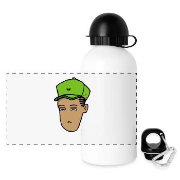 Hip-Hop-Kopf (Schlaganfall) - Panorama Trinkflasche mit Deckel 500 ml - Weiß - Vorne