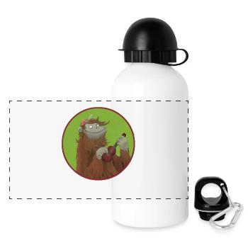 Monkey with ukulele - Panoramic Thermal Bottle with Lid 500 ml - white - Front