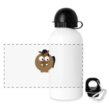 Pferd - Panorama Trinkflasche mit Deckel 500 ml - Weiß - Vorne