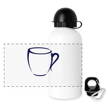 Tasse - Panorama Trinkflasche mit Deckel 500 ml - Weiß - Vorne