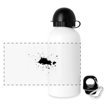 Splash Spritzer Fleck Schmutz Klecks Schwarz Farbe - Panorama Trinkflasche mit Deckel 500 ml - Weiß - Vorne