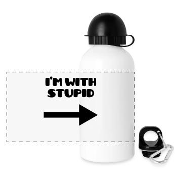 I'm with stupid :) - Gourde panoramique avec couvercle 500 ml - blanc - Devant