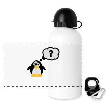 pinguin_frage_f3 - Panoramic Thermal Bottle with Lid 500 ml - white - Front