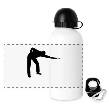 SNOOKER - PLAYER Icon - Panorama Trinkflasche mit Deckel 500 ml - Weiß - Vorne