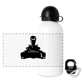 panzer - Panorama Trinkflasche mit Deckel 500 ml - Weiß - Vorne
