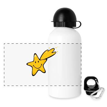 Smiley Shooting Star - Panorama Trinkflasche mit Deckel 500 ml - Weiß - Vorne