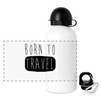 BORN TO TRAVEL - Gourde panoramique avec couvercle 500 ml - blanc - Devant